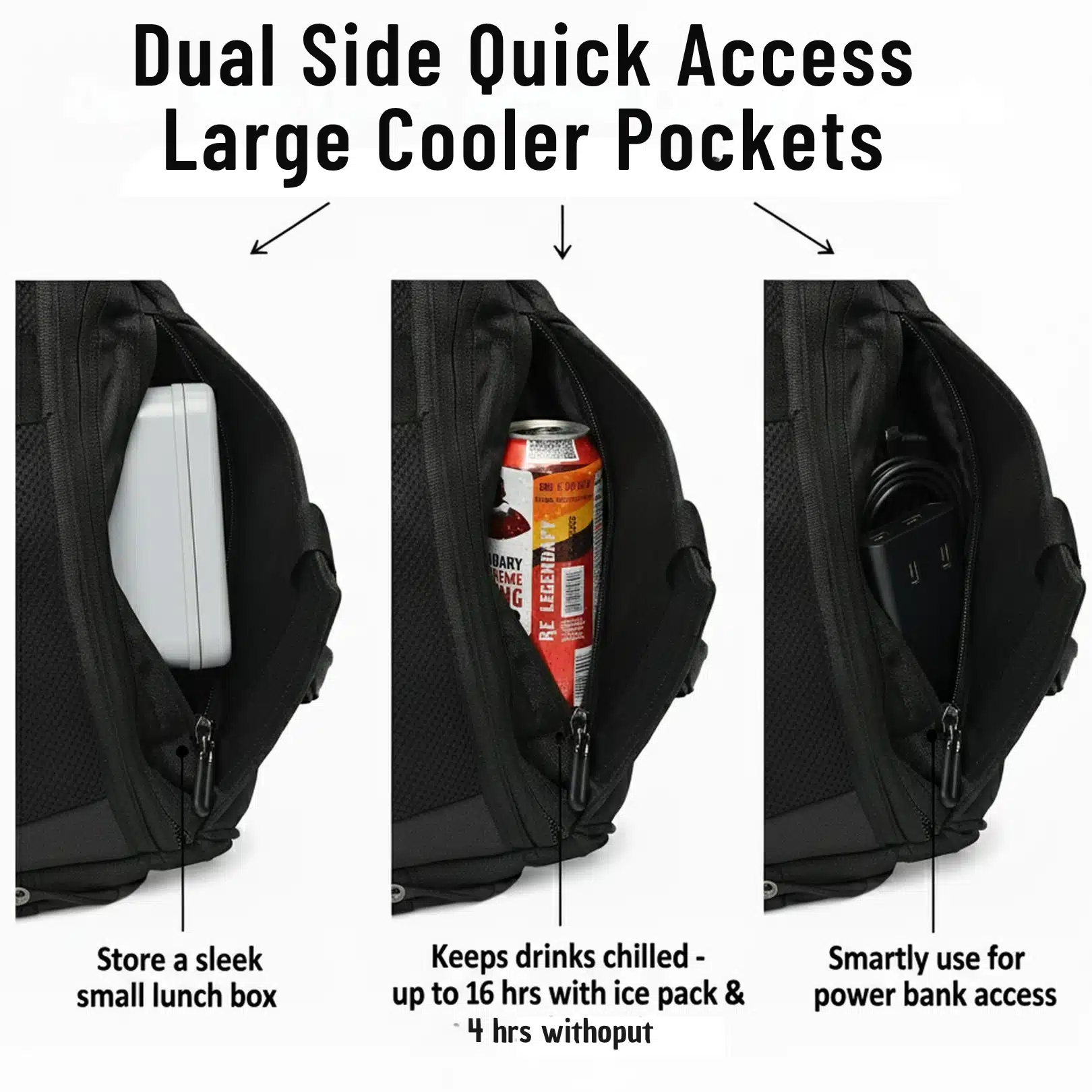 Hybrido Sharkx Anti Theft Tech Backpack with Cooler-Pockets - Image 4