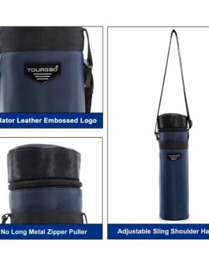 TOURGOD Insulated Water Bottle Bag 1 Liter| 2021 Silk Touch Polyester Sleeve Cover | Blue