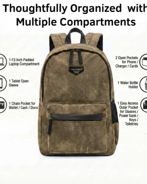 Distorted Vintage Cotton Canvas Backpack (Khaaki)