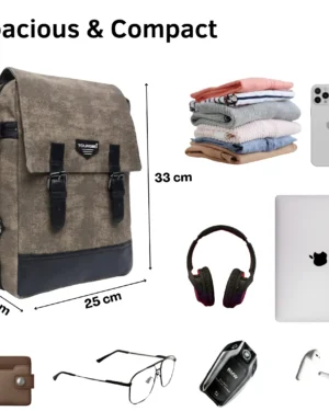 Retro Distorted Vintage Cotton Canvas Messenger Bag (Khaaki)