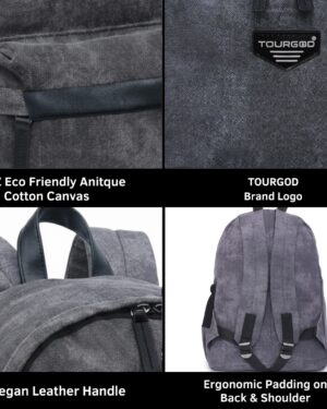Distorted Vintage Cotton Canvas Backpack (Grey)