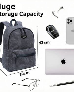 Distorted Vintage Cotton Canvas Backpack (Grey)